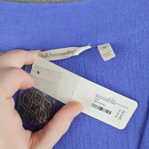 Soft Surroundings Benedetta Guaze Topper Women Medium  Cotton NWT - Picture 5 of 7